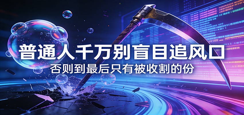 付费文章《通人千万别盲目追风口》否则到最后只有被收割的份-精品虚拟资源库