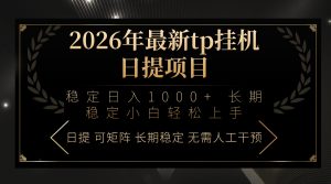 2026年最新tp挂机日提项目：稳定日入1000+小白轻松上手-精品虚拟资源库