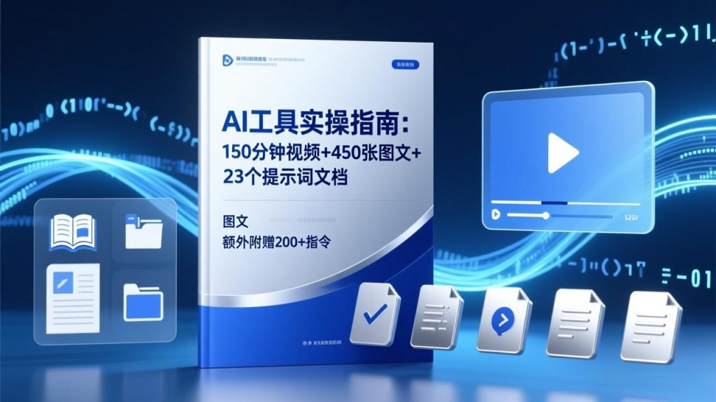 AI工具实操指南：150分钟视频+450张图文+23个提示词文档，额外附赠200+指令-精品虚拟资源库