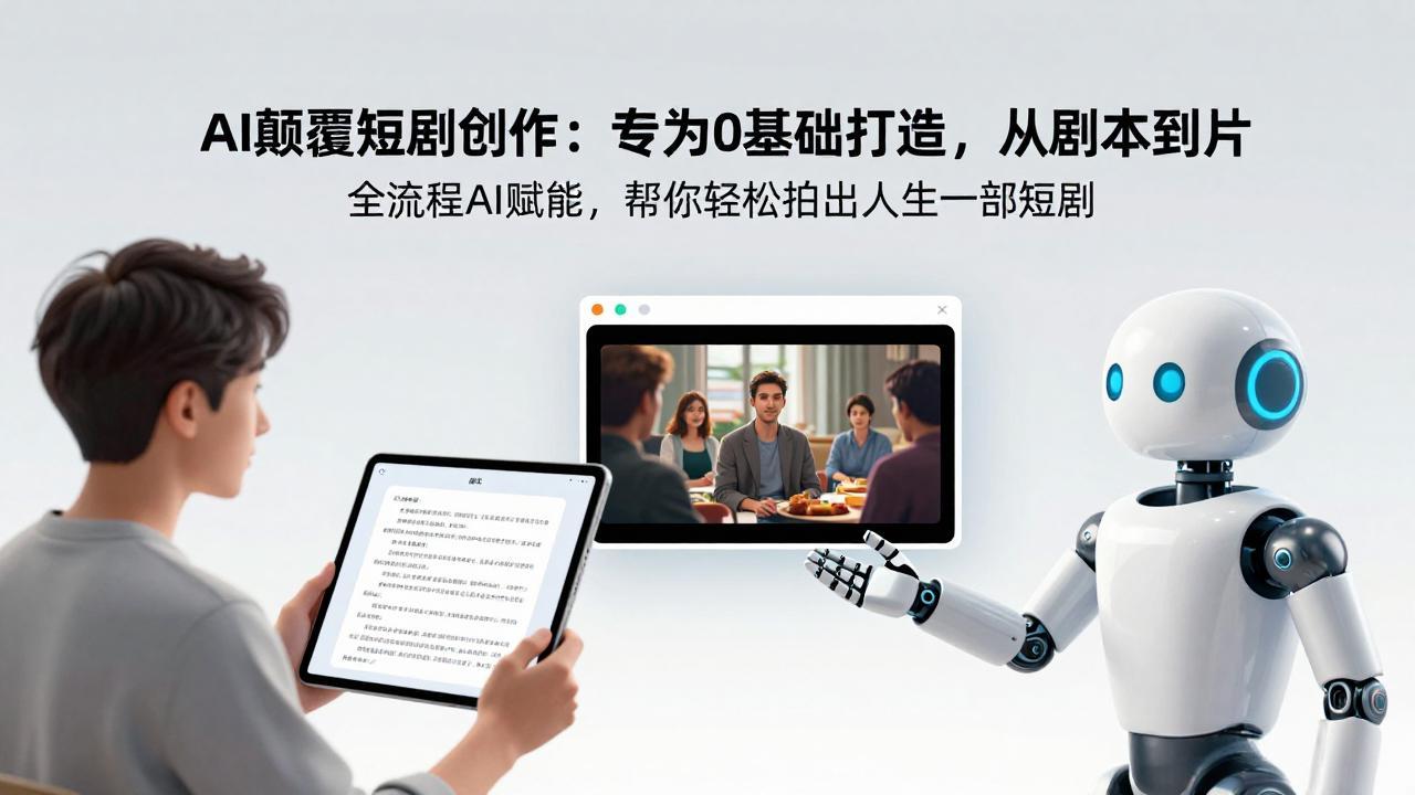 AI颠覆短剧创作：专为0基础打造，从剧本到成片全流程AI赋能，帮你轻松拍出人生第一部短剧-精品虚拟资源库