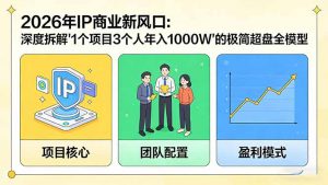 2026年IP商业新风口:深度拆解“1个项目3个人年入1000W”的极简超盘全模型-精品虚拟资源库