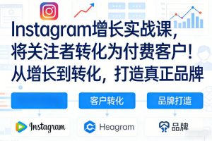 Instagram增长实战课,将关注者转化为付费客户!从增长到转化,打造真正品牌(双语字幕)-精品虚拟资源库