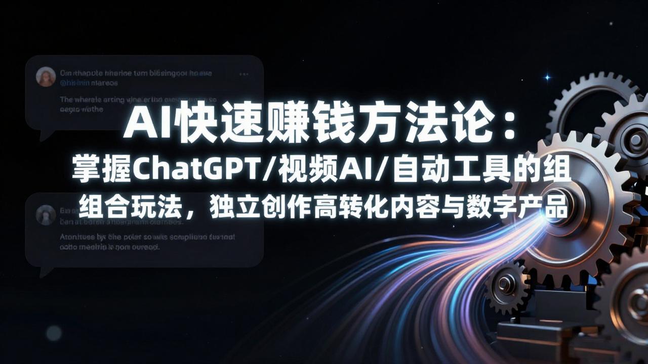 AI快速赚钱方法论：掌握ChatGPT/视频AI/自动化工具的组合玩法，独立创作高转化内容与数字产品-精品虚拟资源库