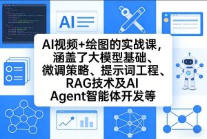 AI视频+绘图的实战课，涵盖了大模型基础、微调策略、提示词工程、RAG技术及AI Agent智能体开发等(更新)-精品虚拟资源库