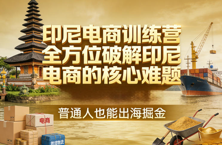 印尼电商训练营，全方位破解印尼电商的核心难题，普通人也能出海掘金-精品虚拟资源库