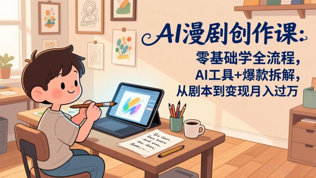AI漫剧创作课：零基础学全流程，AI工具+爆款拆解，从剧本到变现月入过万-精品虚拟资源库