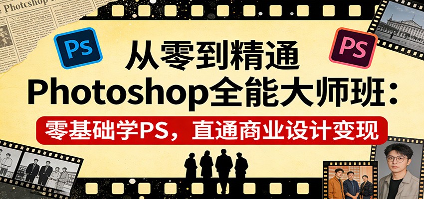 从零到精通Photoshop全能大师班：零基础学PS，直通商业设计变现-精品虚拟资源库