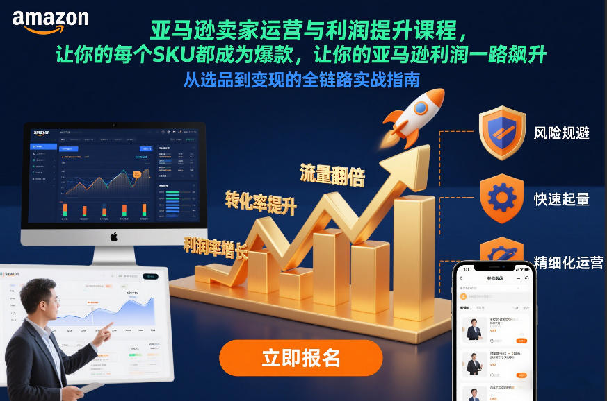 亚马逊卖家运营与利润提升课程，让你的每个SKU都成为爆款，让你的亚马逊利润一路飙升(更新26年3月)-精品虚拟资源库