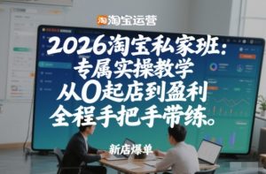 2026淘宝私家班：专属实操教学，从0起店到盈利，全程手把手带练(更新26年3月)-精品虚拟资源库