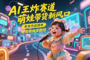 AI王炸赛道，萌娃带货新风口，条条作品爆单，带货转换率翻倍，核心逻辑拆解-精品虚拟资源库