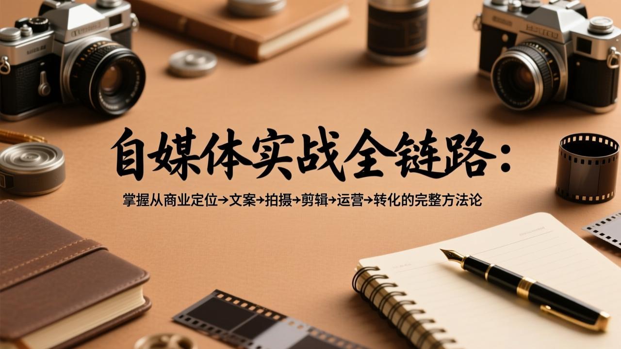 自媒体实战全链路：掌握从商业定位→文案→拍摄→剪辑→运营→转化的完整方法论-精品虚拟资源库