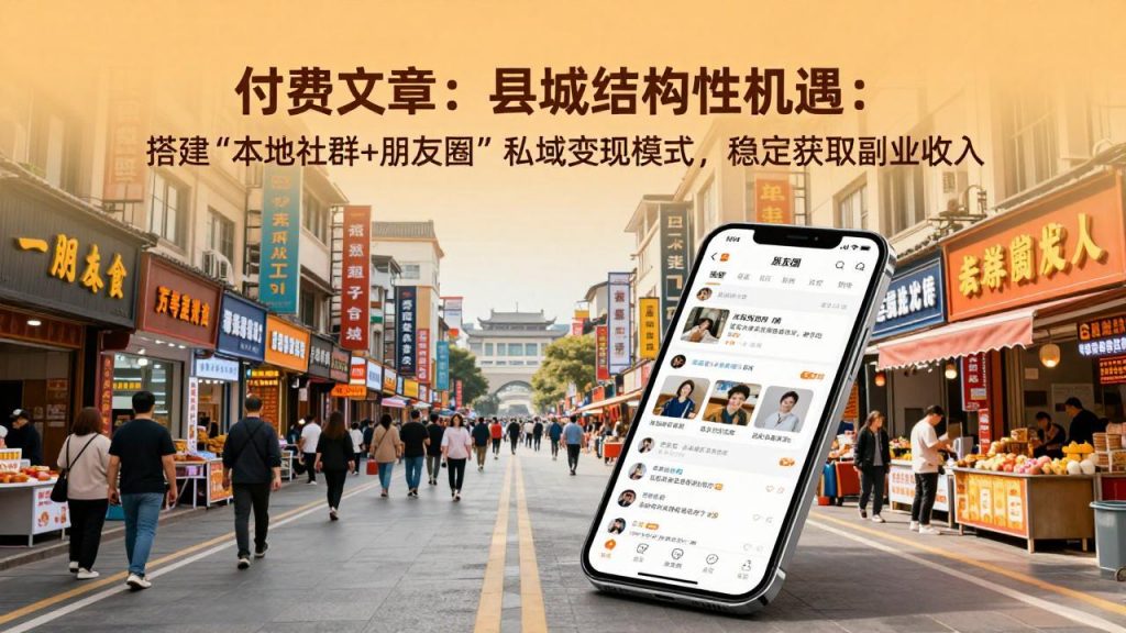 付费文章：县城结构性机遇：搭建“本地社群+朋友圈”私域变现模式，稳定获取副业收入-精品虚拟资源库