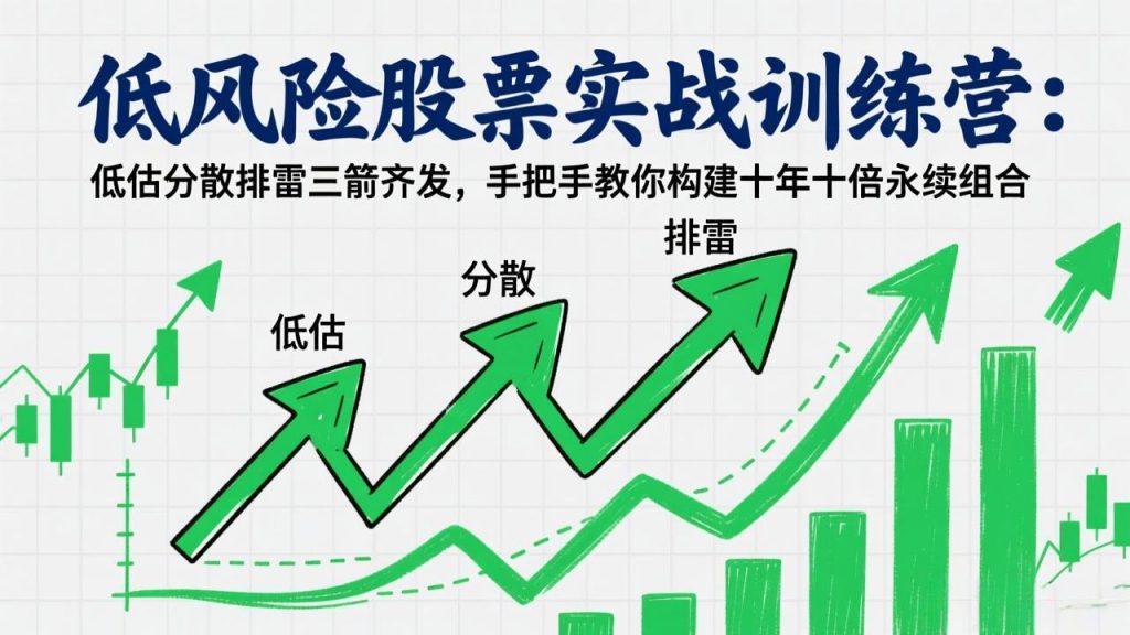 低风险股票实战训练营：低估分散排雷三箭齐发，手把手教你构建十年十倍永续组合-精品虚拟资源库