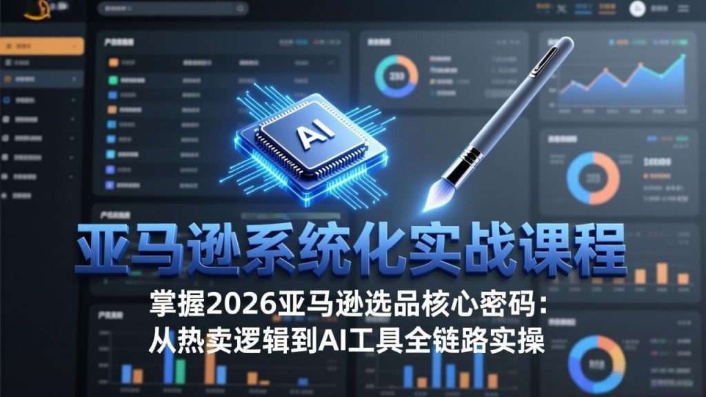 亚马逊系统化实战课-更新3月：2026最新选品方法论，从热卖原因分析到AI作图，提升选品成功率-精品虚拟资源库