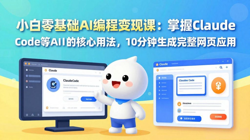 小白零基础AI编程变现课：掌握Claude Code等AI工具的核心用法，10分钟生成完整网页应用-精品虚拟资源库
