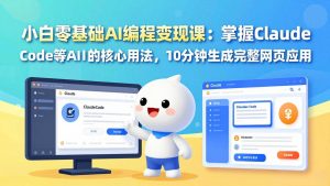 小白零基础AI编程变现课：掌握Claude Code等AI工具的核心用法，10分钟生成完整网页应用-精品虚拟资源库