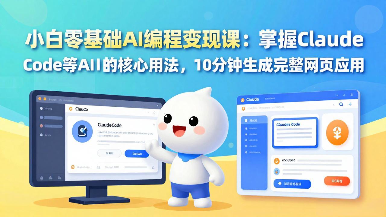 小白零基础AI编程变现课：掌握Claude Code等AI工具的核心用法，10分钟生成完整网页应用-精品虚拟资源库