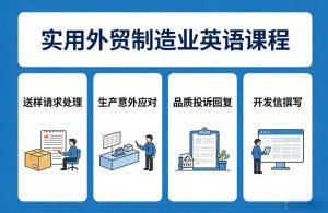 实用外贸制造业英语课程，教你专业处理送样请求、应对生产意外、回复品质投诉、撰写开发信等-精品虚拟资源库