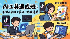 AI工具速成班:职场+副业+学习一站式通关,20+爆款类型+剪映技巧+抖音算法,0基础快速上手-精品虚拟资源库
