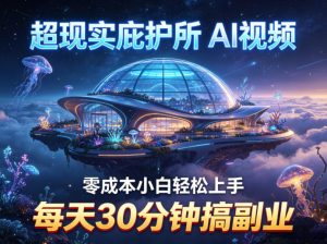 超现实庇护所AI视频项目拆解，零成本小白轻松上手，每天30分钟搞副业-精品虚拟资源库