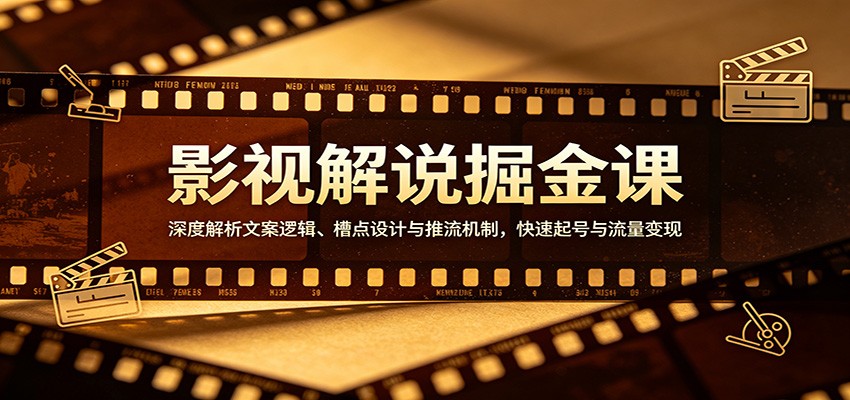 影视解说掘金课：深度解析文案逻辑、槽点设计与推流机制，快速起号与流量变现-精品虚拟资源库