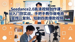 Seedance2.0高清视频创作课：从入门到实战，手把手教你做电商、宣传、复刻、短剧四类爆款视频-精品虚拟资源库