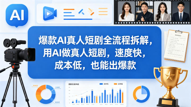 爆款AI真人短剧全流程拆解，用AI做真人短剧，速度快，成本低，也能出爆款-精品虚拟资源库