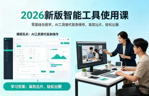 2026新版智能工具使用课，零基础也能学，用AI工具替代复杂操作，高效出片、轻松出圈-精品虚拟资源库