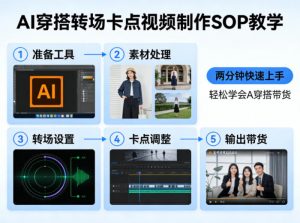 AI穿搭转场卡点视频制作SOP教学，两分钟快速上手，轻松学会AI穿搭带货-精品虚拟资源库