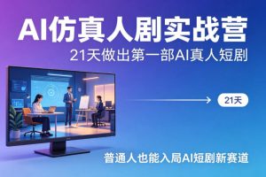 AI仿真人剧实战营，21天做出第一部AI真人短剧，普通人也能入局AI短剧新赛道-精品虚拟资源库