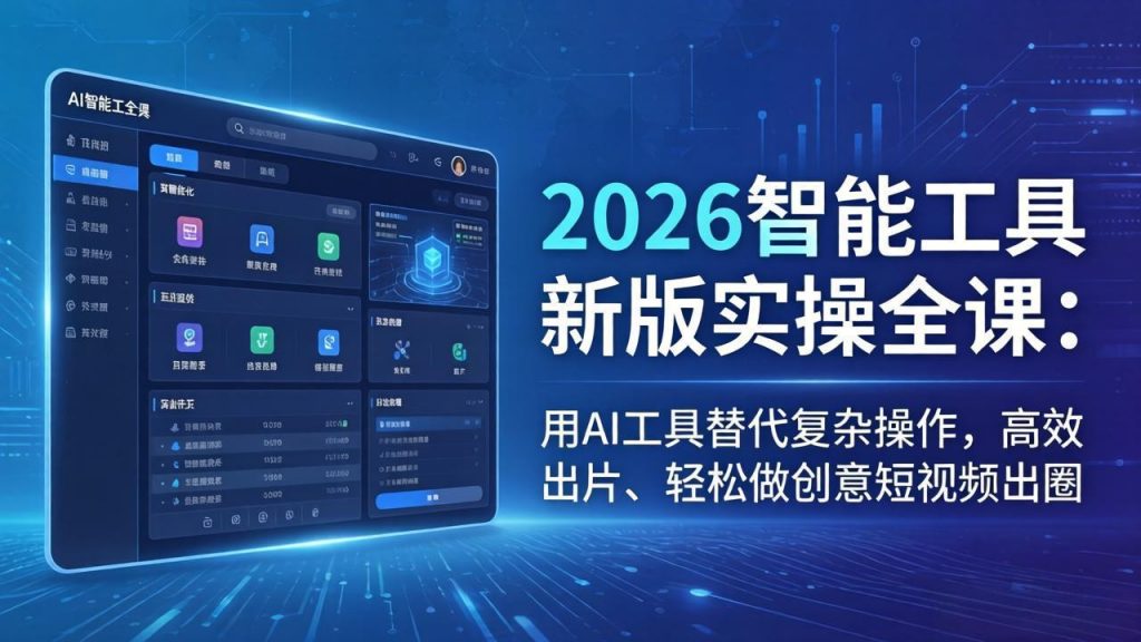 2026智能工具新版实操全课：用AI工具替代复杂操作，高效出片、轻松做创意短视频出圈-精品虚拟资源库