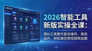 2026智能工具新版实操全课:用AI工具替代复杂操作,高效出片、轻松做创意短视频出圈-精品虚拟资源库