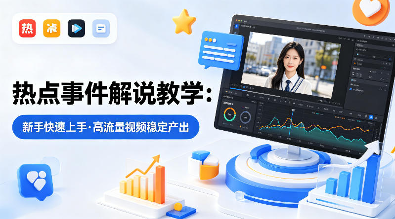 某大V的热点事件解说教学，新手也能快速上手，稳定产出高流量解说视频-精品虚拟资源库