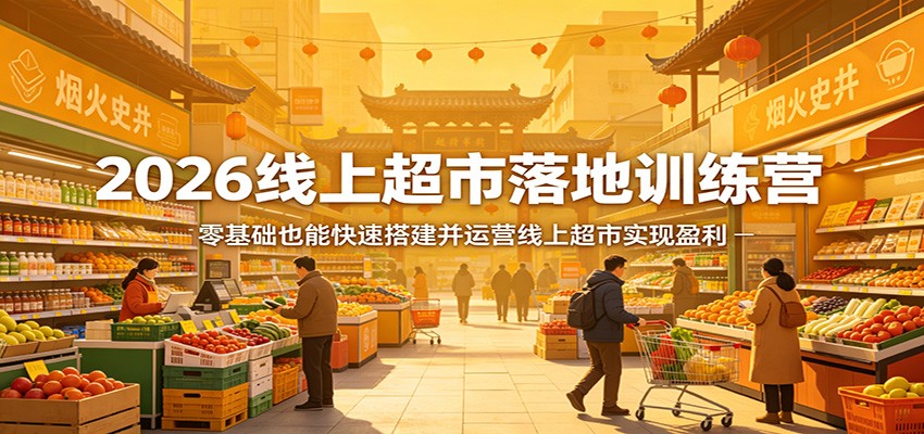 2026线上超市落地训练营，零基础也能快速搭建并运营线上超市实现盈利-精品虚拟资源库