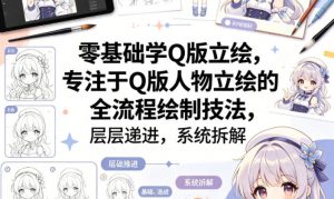 零基础学Q版立绘，专注于Q版人物立绘的全流程绘制技法，层层递进，系统拆解-精品虚拟资源库
