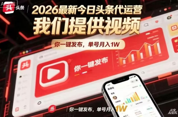 今日头条躺賺模式，你9我1，操作简单，一键发布，单机日入数百，长期合作【揭秘】-精品虚拟资源库