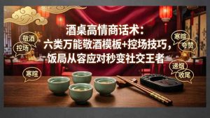 付费文章：酒桌高情商话术：六类万能敬酒模板+控场技巧，饭局从容应对秒变社交王者-精品虚拟资源库