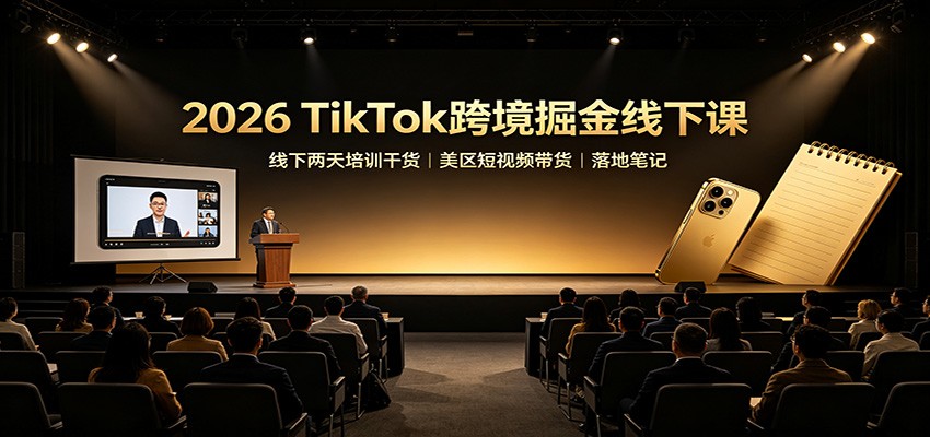 2026 TikTok跨境掘金线下课：线下两天培训干货，美区短视频带货落地笔记-精品虚拟资源库