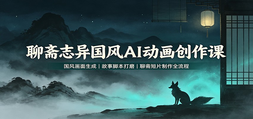 聊斋志异国风AI动画创作课：国风画面生成，故事脚本打磨，聊斋短片制作全流程-精品虚拟资源库