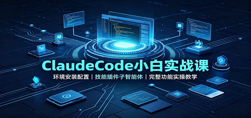 ClaudeCode小白实战课：环境安装配置，技能插件子智能体，完整功能实操教学-精品虚拟资源库