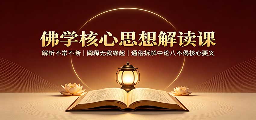佛学核心思想解读课：解析不常不断，阐释无我缘起，通俗拆解中论八不偈核心要义-精品虚拟资源库