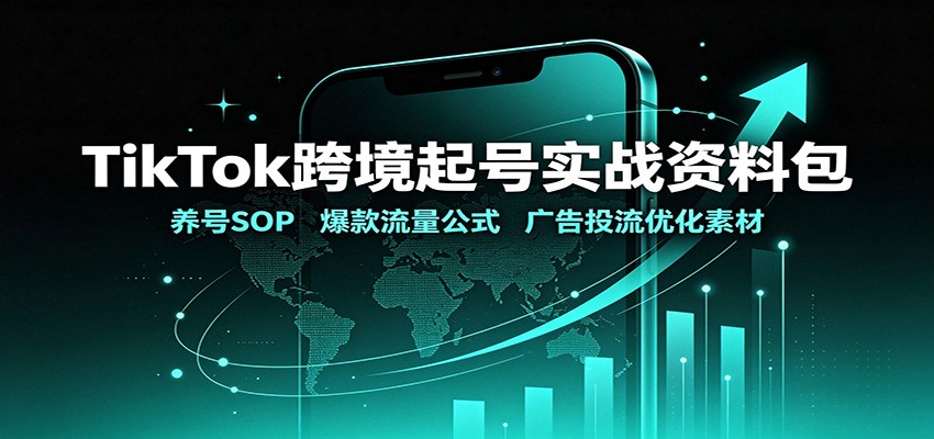 TikTok跨境起号实战资料包：养号SOP，爆款流量公式，广告投流优化素材-精品虚拟资源库