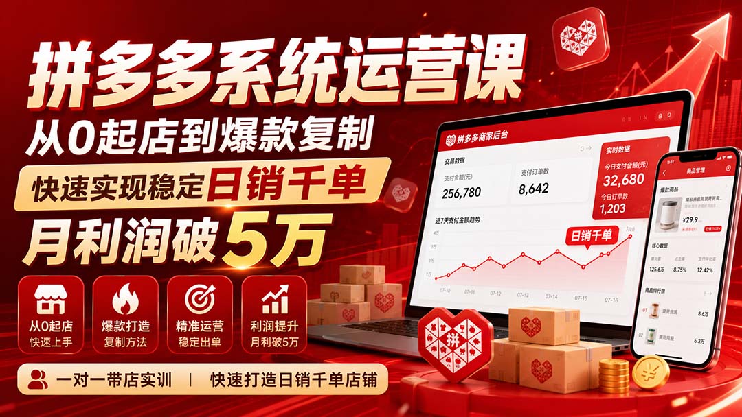 拼多多系统运营课(更新8月-精品虚拟资源库