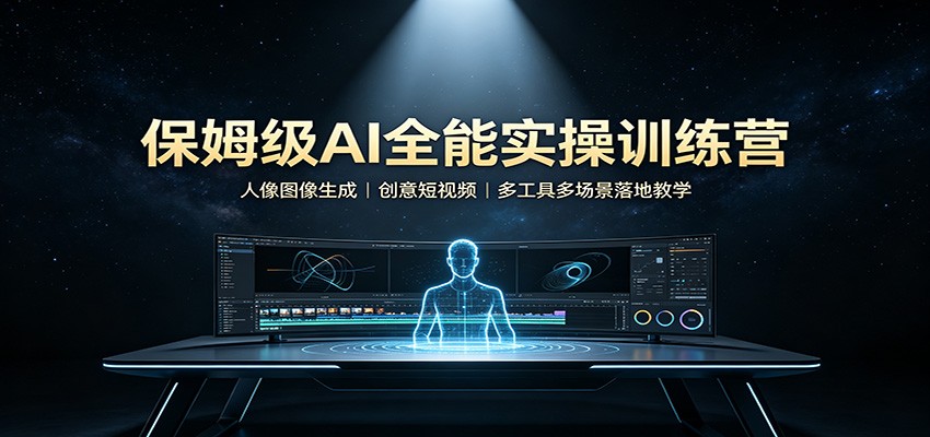 保姆级AI全能实操训练营：人像图像生成，创意短视频，多工具多场景落地教学-精品虚拟资源库