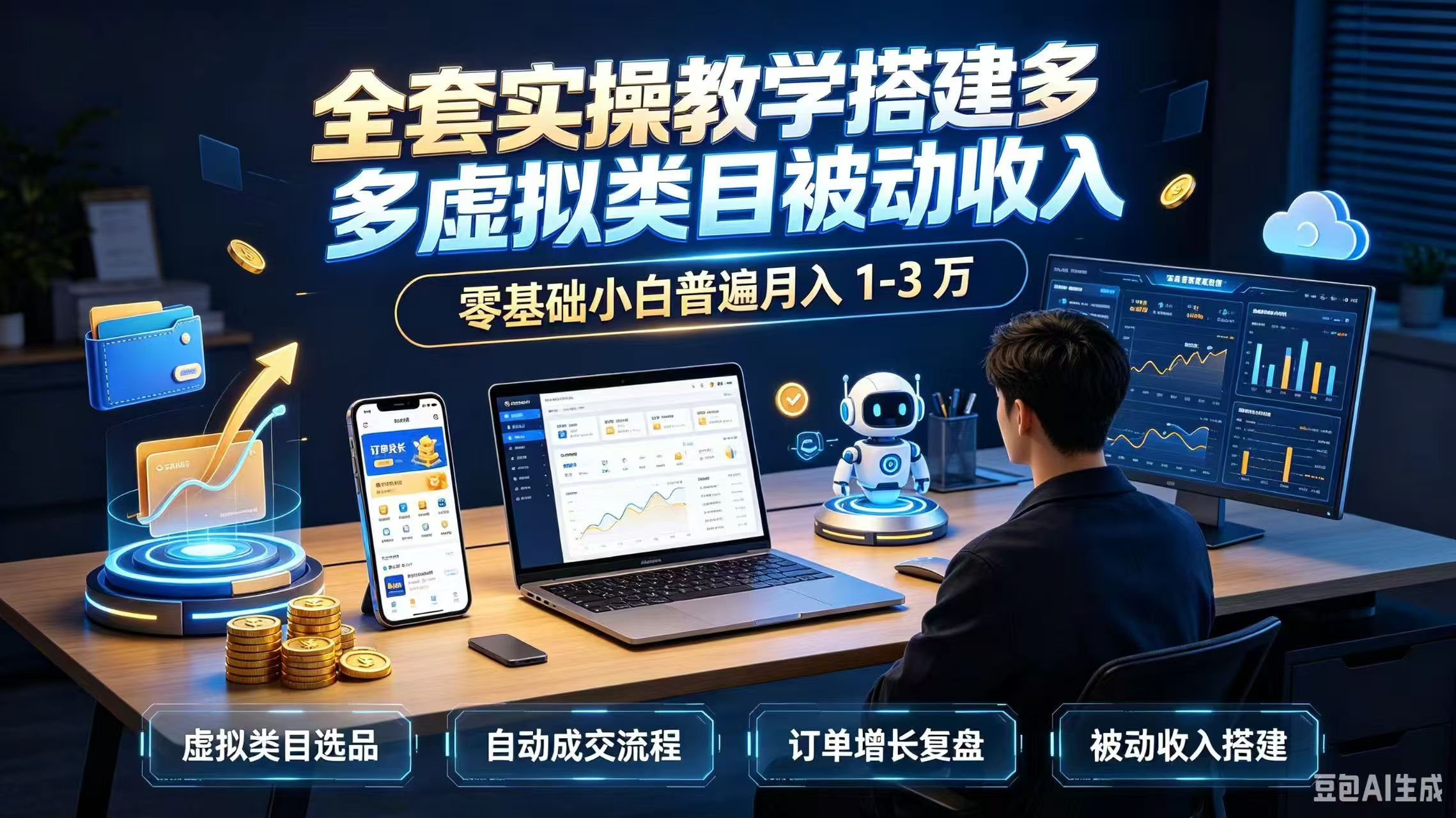 全套实操教学搭建多多虚拟类目被动收入，零基础小白普遍月入 1-3 万-精品虚拟资源库