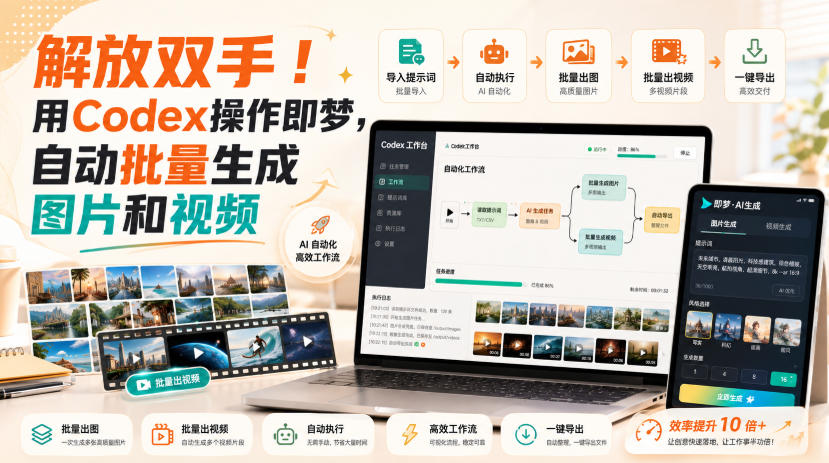 解放双手！用Codex操作即梦，自动批量生成图片和视频-精品虚拟资源库