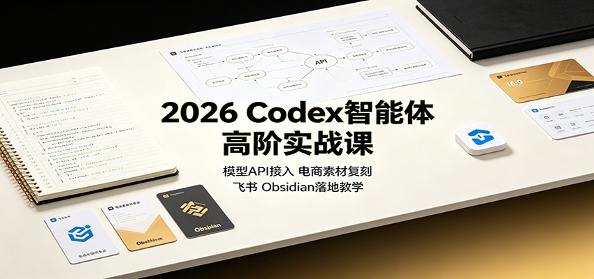 2026 Codex智能体高阶实战课：模型API接入，电商素材复刻，飞书Obsidian落地教学-精品虚拟资源库