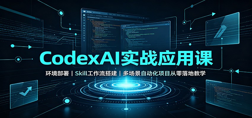 CodexAI实战应用课：环境部署Skill工作流搭建，多场景自动化项目从零落地教学-精品虚拟资源库