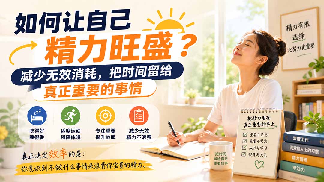 付费文章：如何让自己精力旺盛？减少无效消耗，把时间留给真正重要的事情-精品虚拟资源库