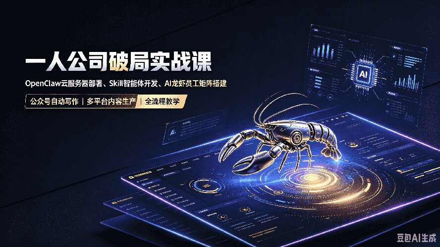 一人公司破局实战课｜OpenClaw云服务器部署、Skill智能体开发、AI龙虾员工矩阵搭建，公众号自动写作与多平台内容…-精品虚拟资源库